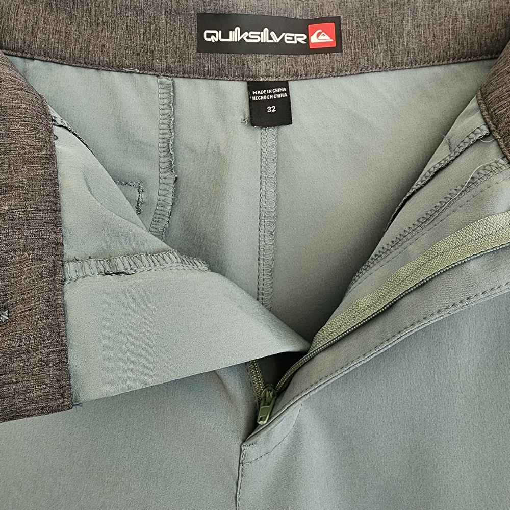 Quiksilver Union Hybrid Shorts Mens 32 Teal Blue Swim Golf Travel Lightweight - Picture 4 of 7